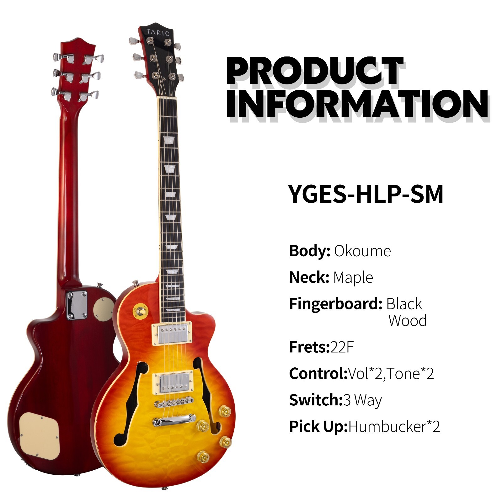 ( Switch Issue) E. Guitar Hollow body quilted maple top Okoume Body Maple Neck