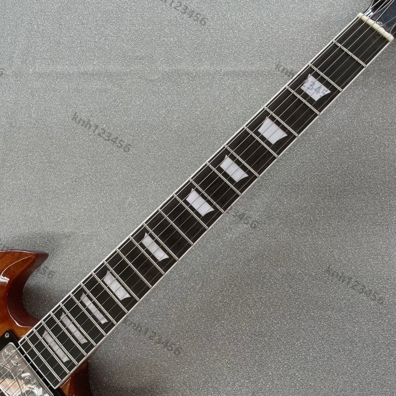 Electric Guitar Natural Mahogany Finish Bone Nut Stainless Rounded Fret Edge HH