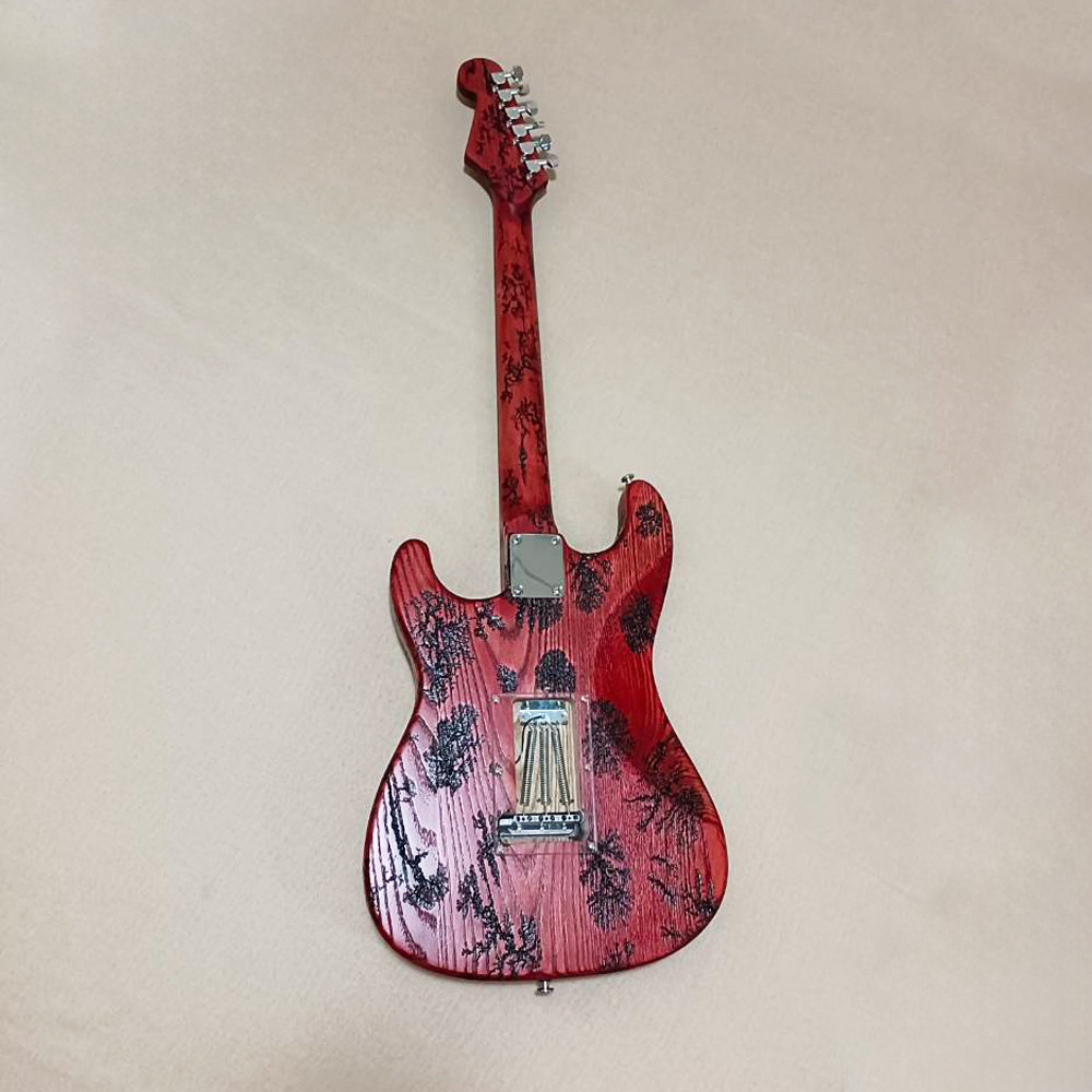 6 String Ash ST Lightning Struck Wood Electric Guitar Rosewood Fretboard in Red