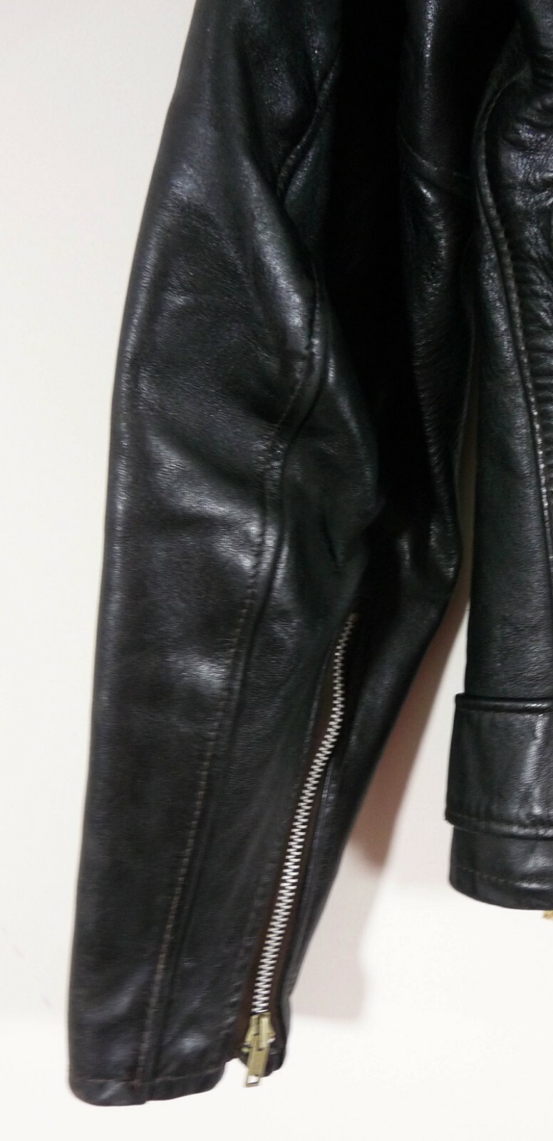 Vintage Grais Pony Leather Genuine Motorcycle Jacket Durable Classic Cafe Racer