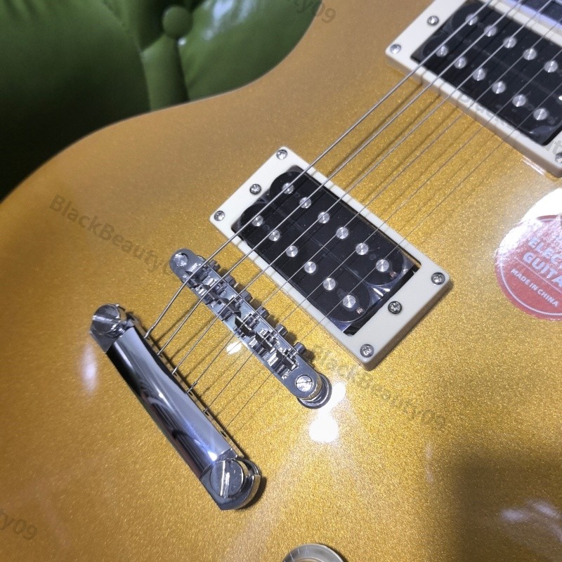 Electric Guitar Bone Nut Stainless Rounded Fret Edge Goldtop Sparkle HH Pickups