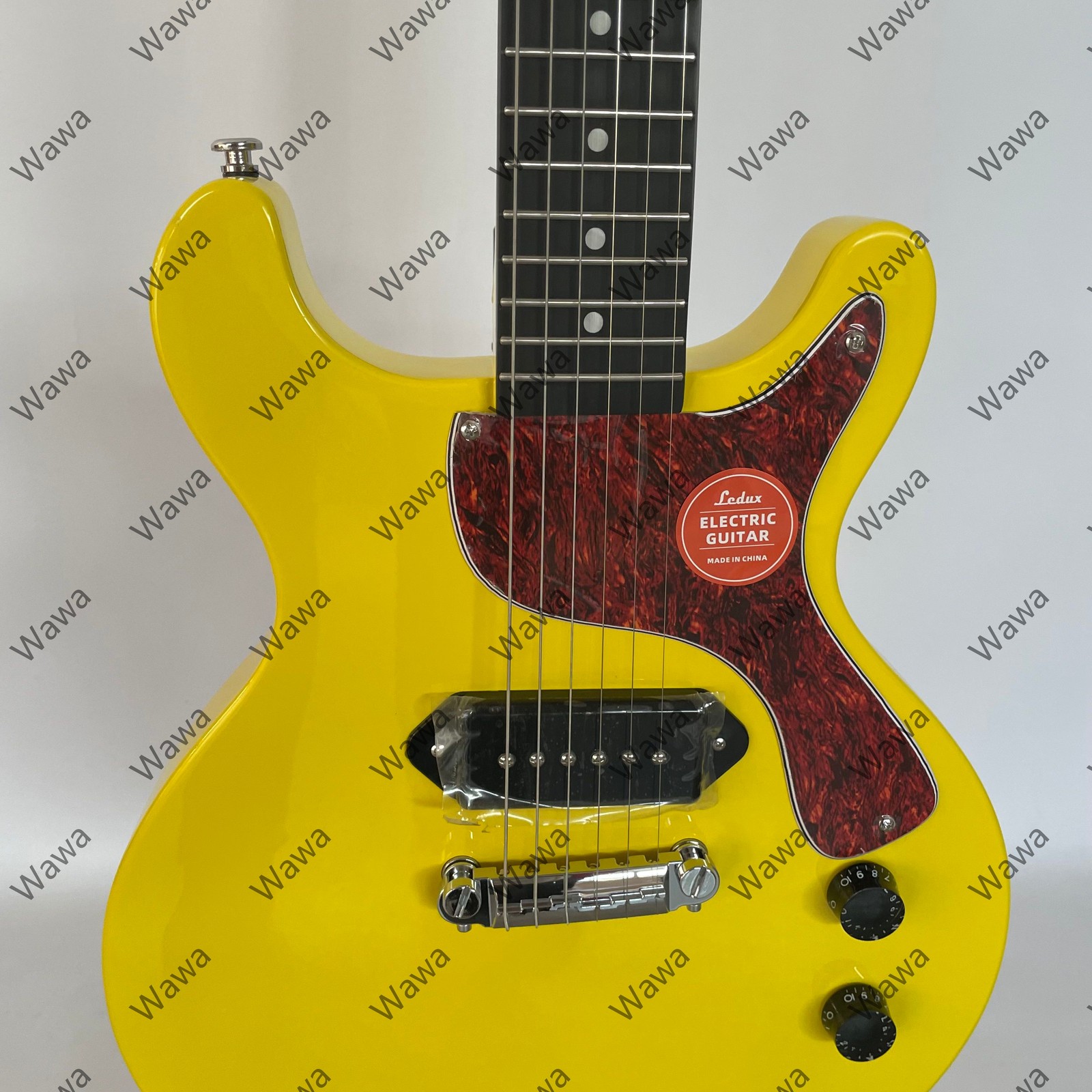 Bright Yellow Double Cut Electric Guitar Single P90 Pickup Rosewood Fretboard