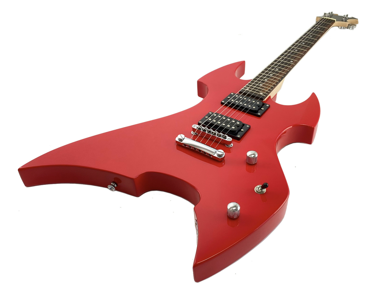 Zenison Heavy Metal Style Electric Guitar, Solid Wood Body, Maple Neck, Red