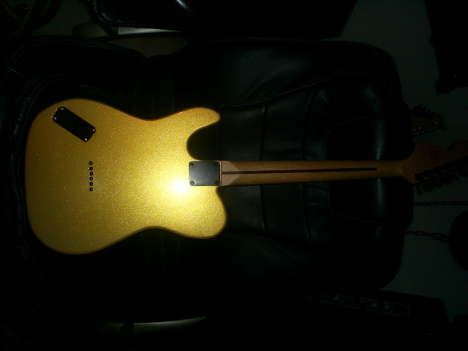 Gold Record Tele Electric Guitar Partscaster Used Squier Neck Other Parts New
