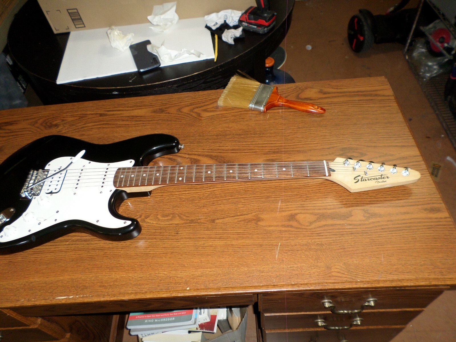 Awesome Black Fender Starcaster Electric Guitar Crafted in Indonesia