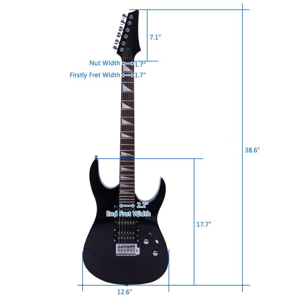 New Black Flame Type Maple Wood 24 Frets Beginner Electric Guitar Set