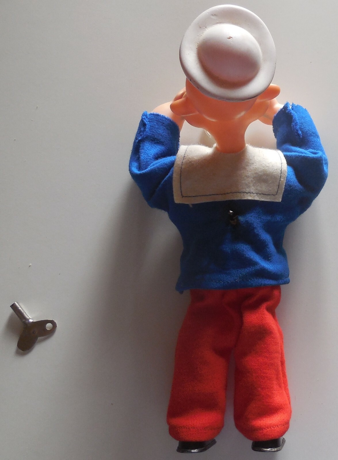 VINTAGE WIND UP RUBBER TIN TOY POPEYE MAX CARL 1967 AUTOMATE