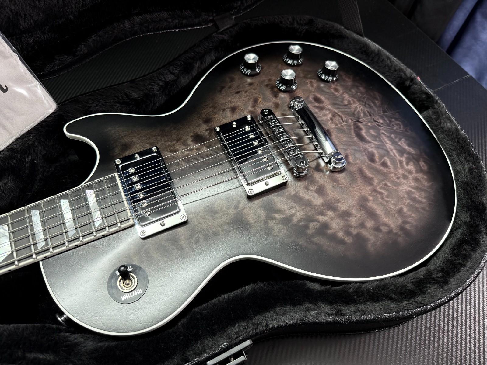 2026 Gibson Mark Morton Les Paul Modern Quilt – Translucent Ebony Burst Satin