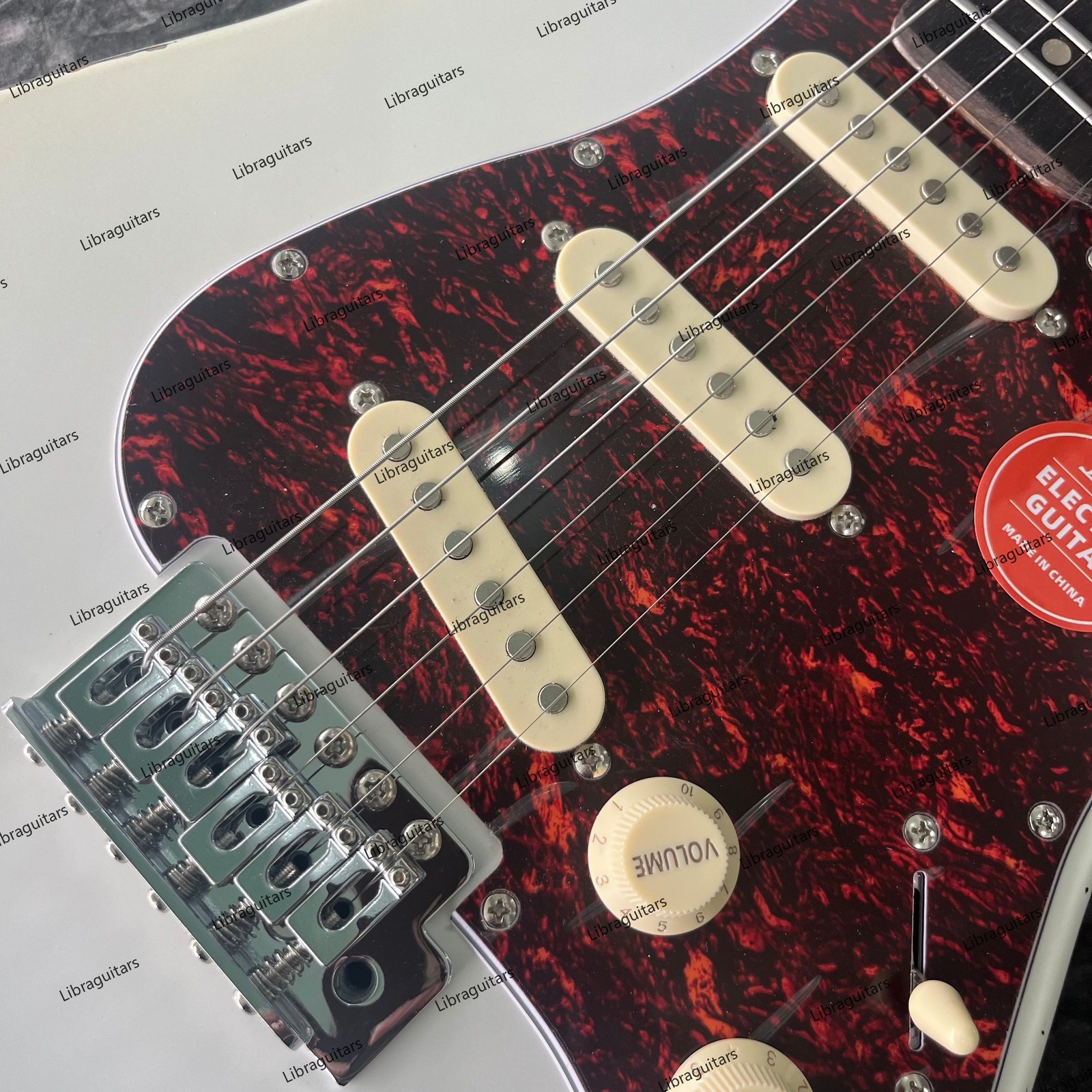 Vintage Aged Electric Guitar Stainless Steel Rounded Frets Solid Body White