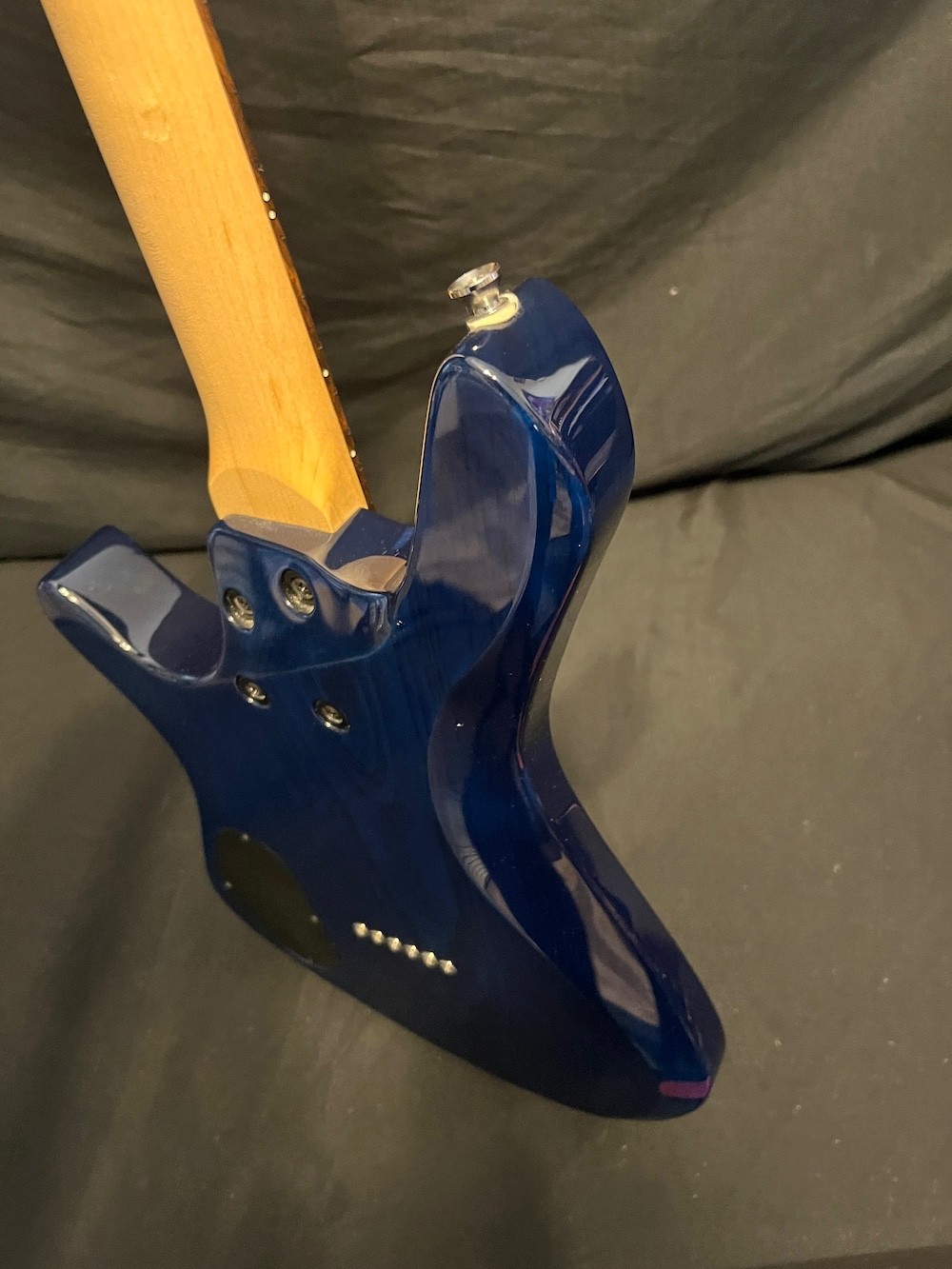 Kiesel Vanquish 6 Guitar See-Through Blue Swamp Ash-Zircote Board W/Case