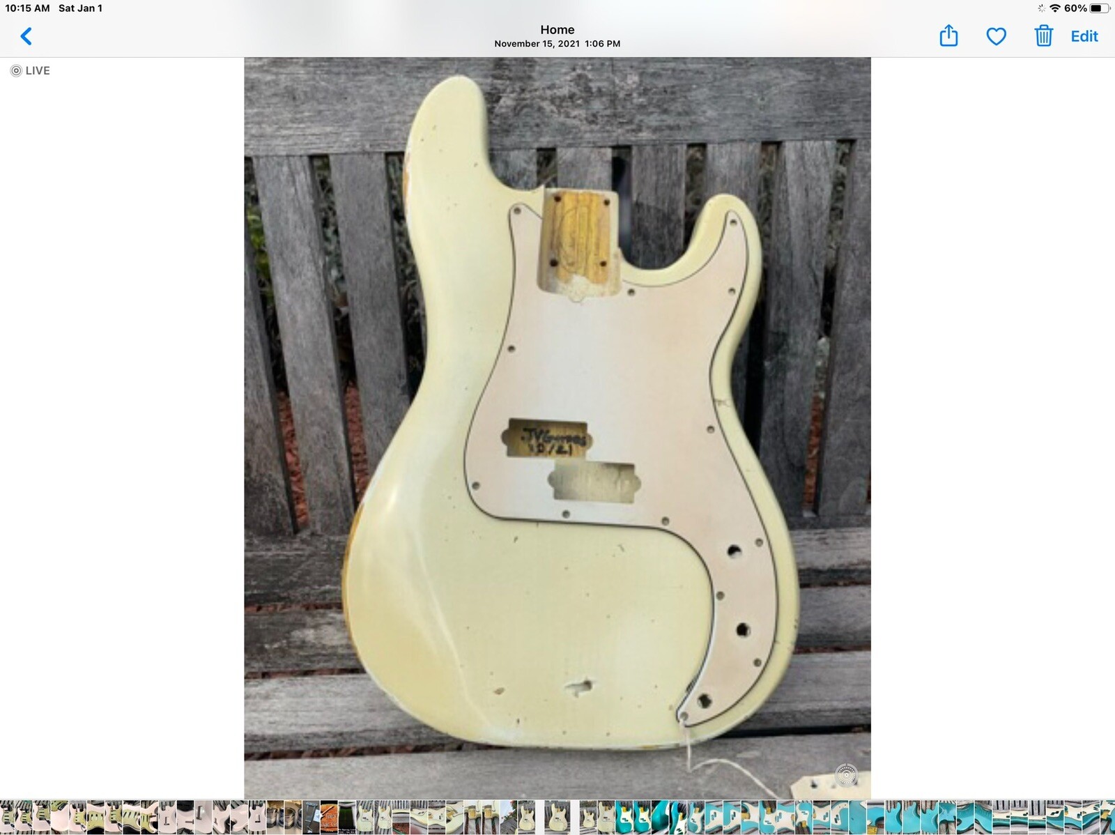 P bass Body NITRO RELIC Olympic White Premium Lightweight PLACE ORDER JVGuitars