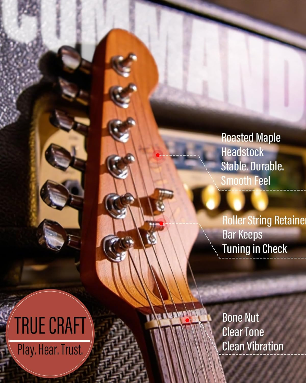 Stryde Electric Guitar with Coil-Split: Roasted Maple Neck, Flame Maple Graphic