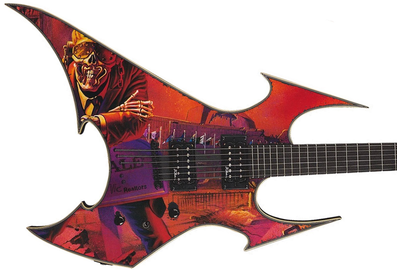Guitar Skin Axe Wrap Re-skin Metal Rock Megadeath 18″ X 27″ Peace Sells 1221