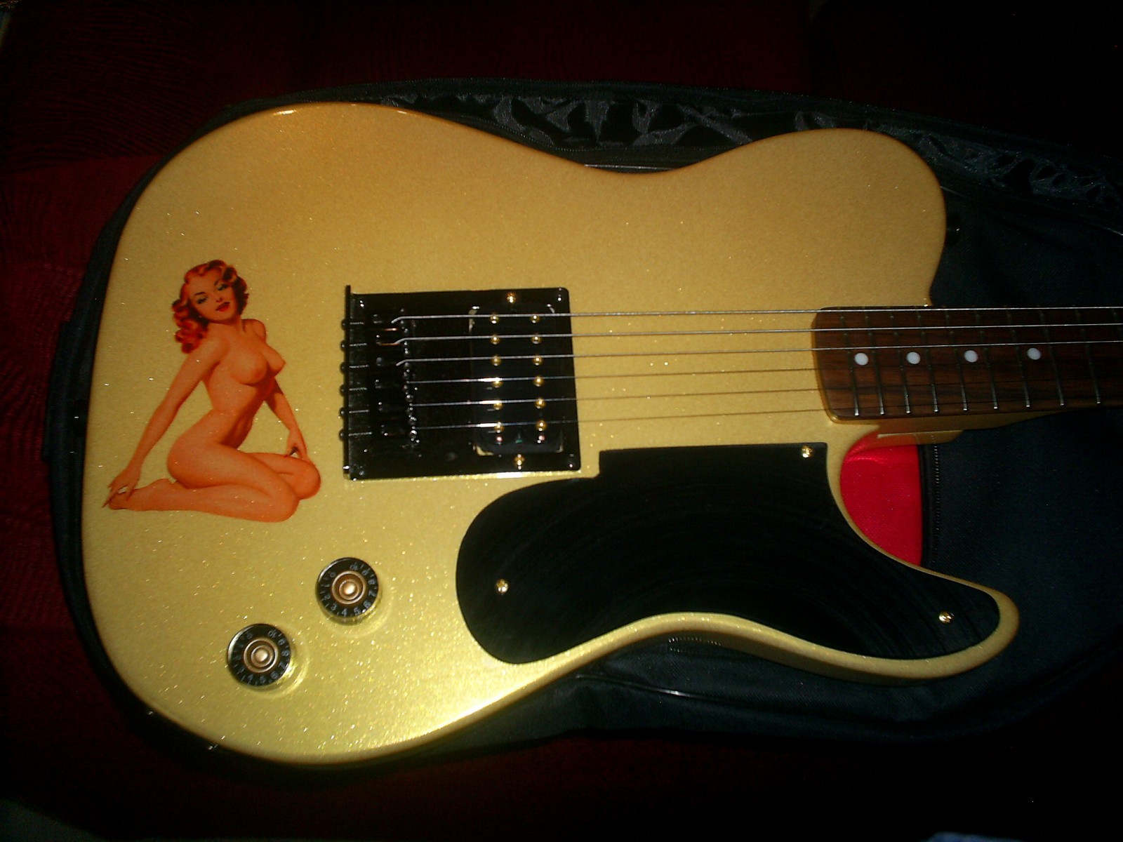 Gold Record Tele Electric Guitar Partscaster Used Squier Neck Other Parts New