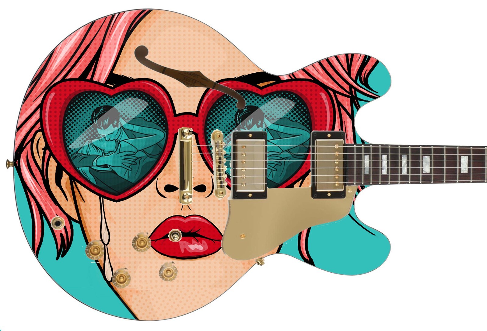 Guitar Skin Wrap Axe Re-Skin Pop Rock Dirty Little Secret Groupie Girl – 1218