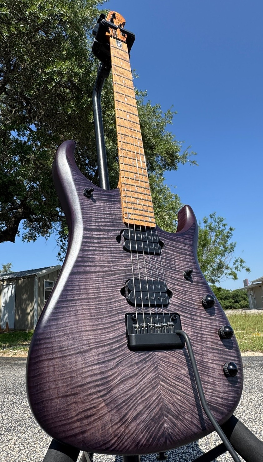 ERNIE BALL MUSIC MAN JOHN PETRUCCI JP15 6 STRING GUITAR TRANS-BLACK FLAME NEW!!!