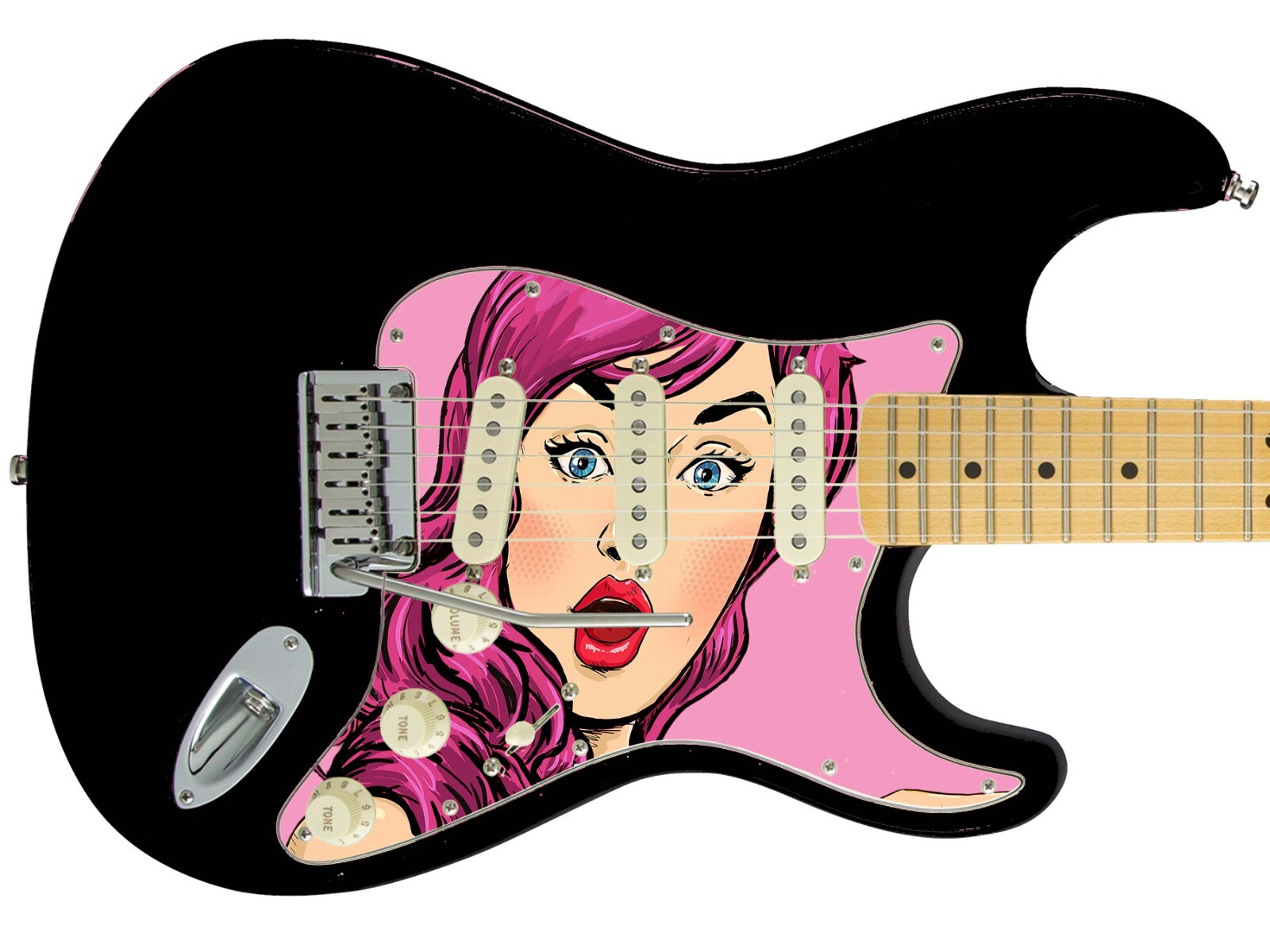 Guitar Wrap Skin Axe Re-Skin Pop Rock Biggest Fan Groupie Girl 1210