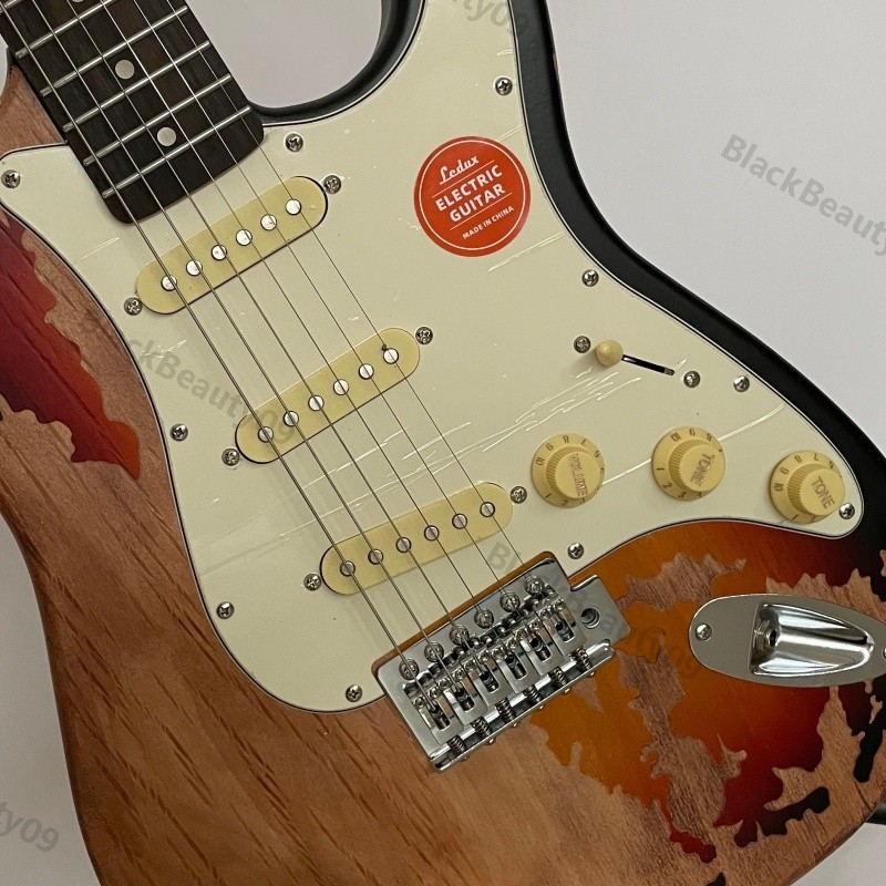 Heavy Aged Custom Electric Guitar Bone Nut Stainless Rounded Fret Alder Body