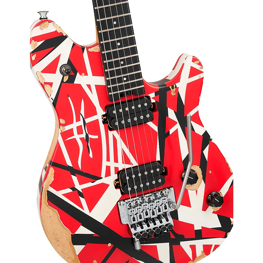 EVH Wolfgang Special Striped Series Electric Guitar – Aged Red/Black/White