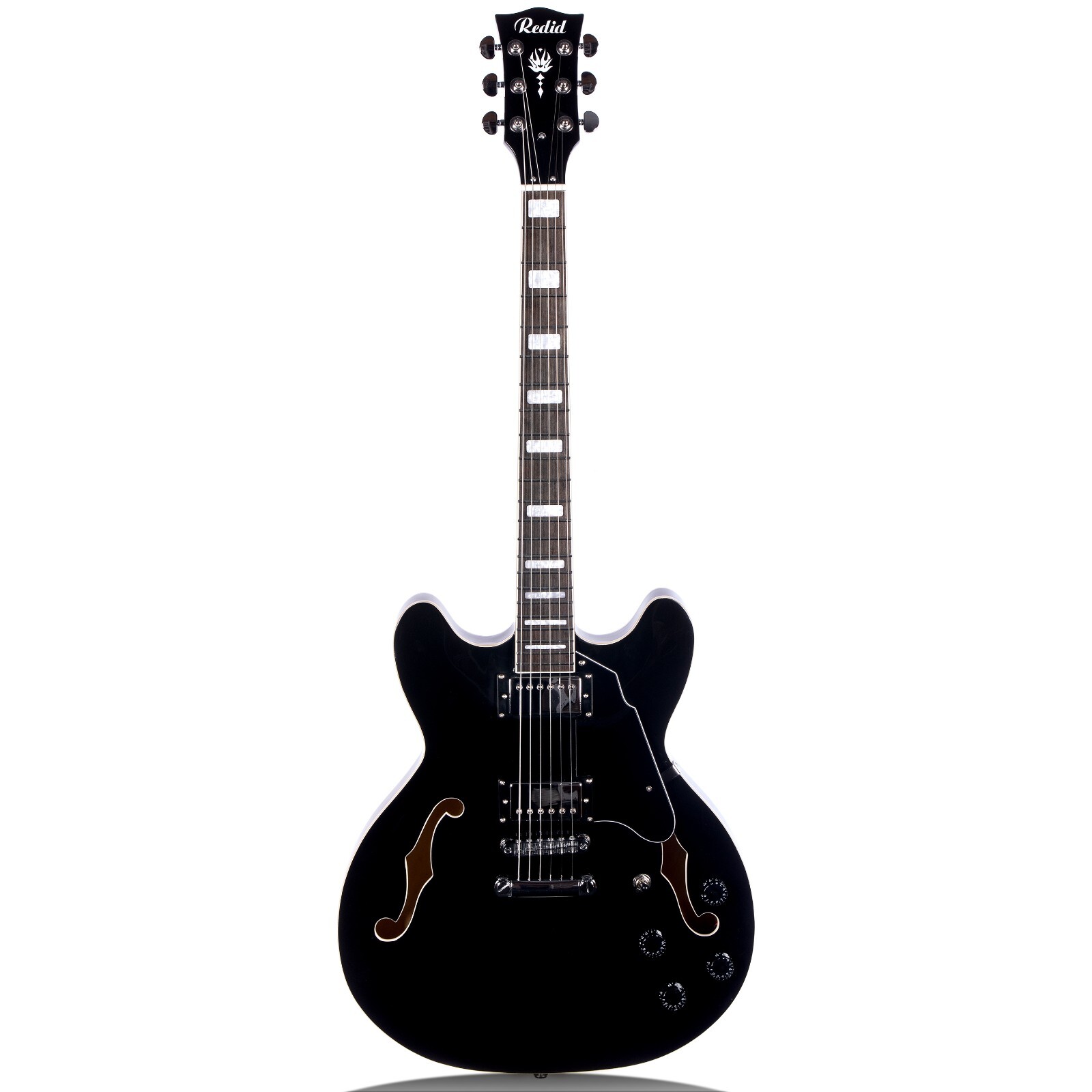 Redid Semi-Hollow Body Electric Guitar 335 Jazz with F-Hole 4