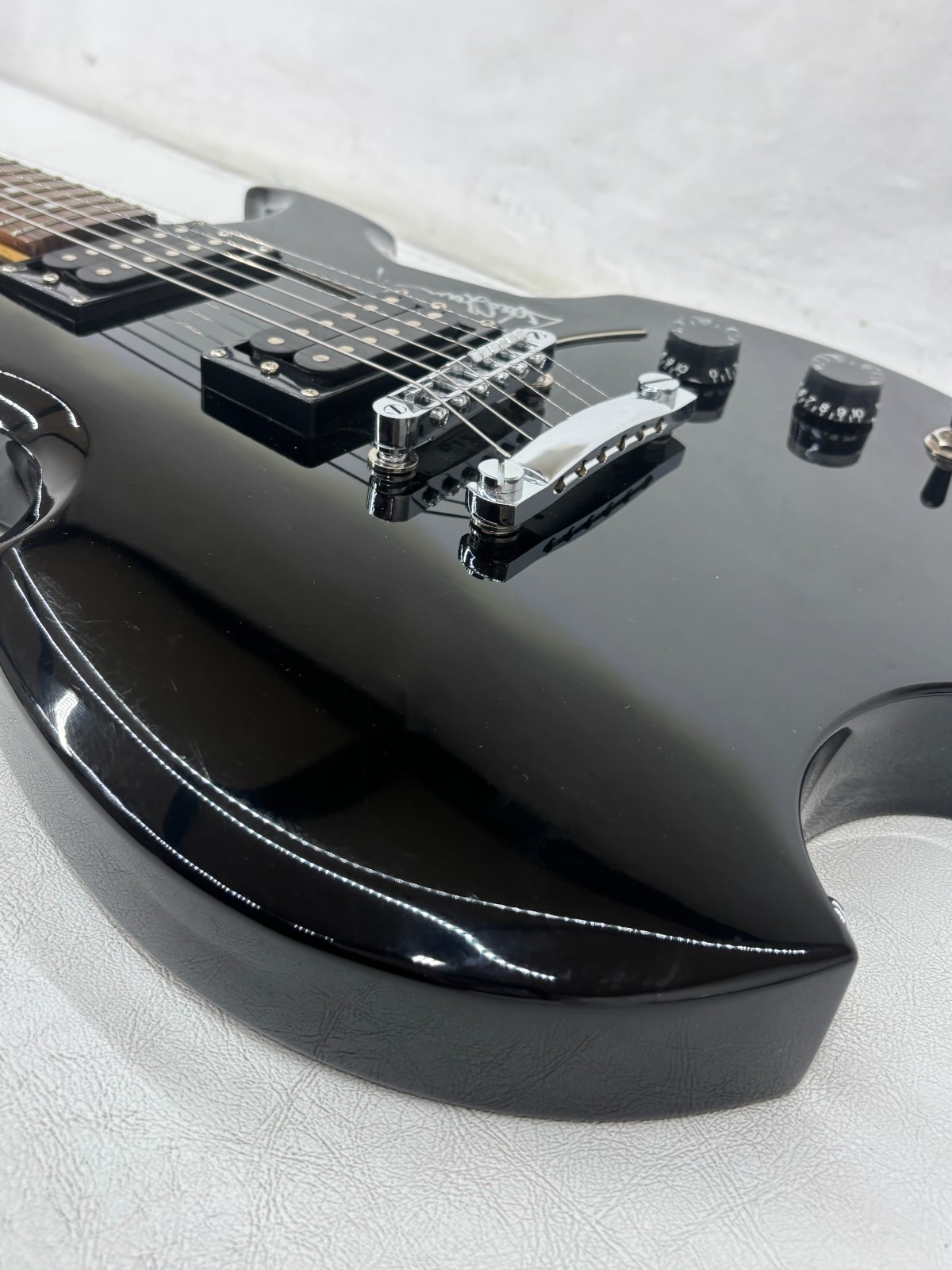 Signed Lyon by Washburn PAUL STANLEY Design Black Electric Guitar with Case
