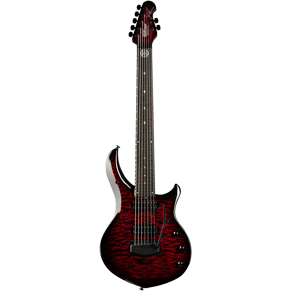 Ernie Ball Music Man Majesty 7 Quilt Top Electric Guitar Red Nebula