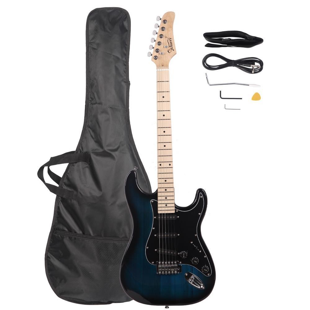 Glarry GST Burning Fire Basswood Electric Guitar Kit With Carry Bag for School