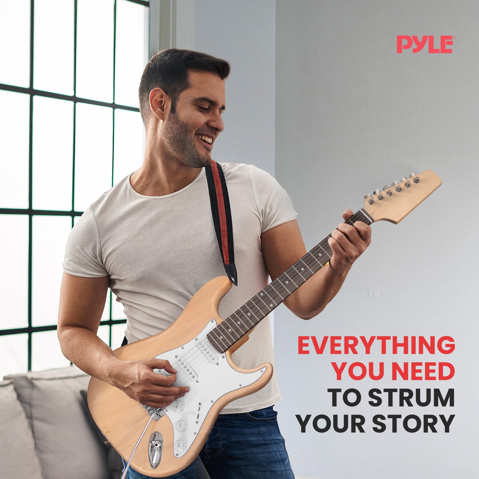 Pyle Unfinished Electric Guitar Kit – You Build The 20 x 25 x 8 cm, Natural
