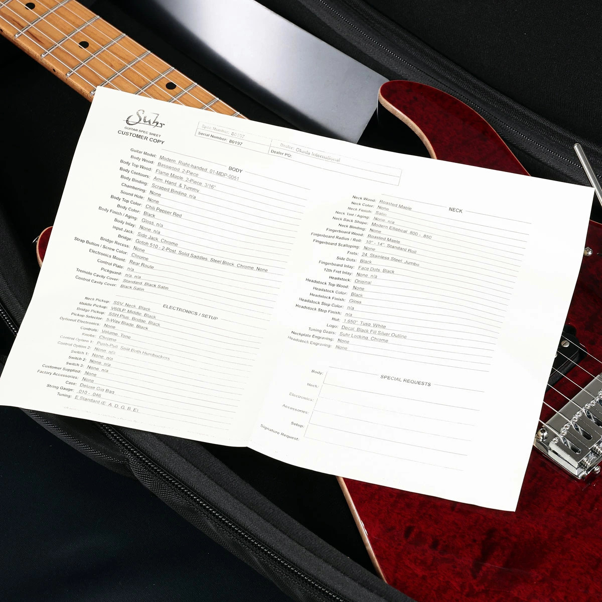 Suhr / Modern Plus Chili Pepper Red Roasted Maple 3.57Kg Surgitators