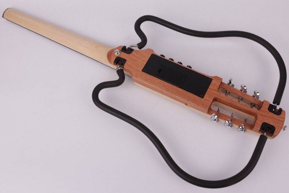 Acoustic Electric Travel Headless Guitar portable built in effect & Gig Bag