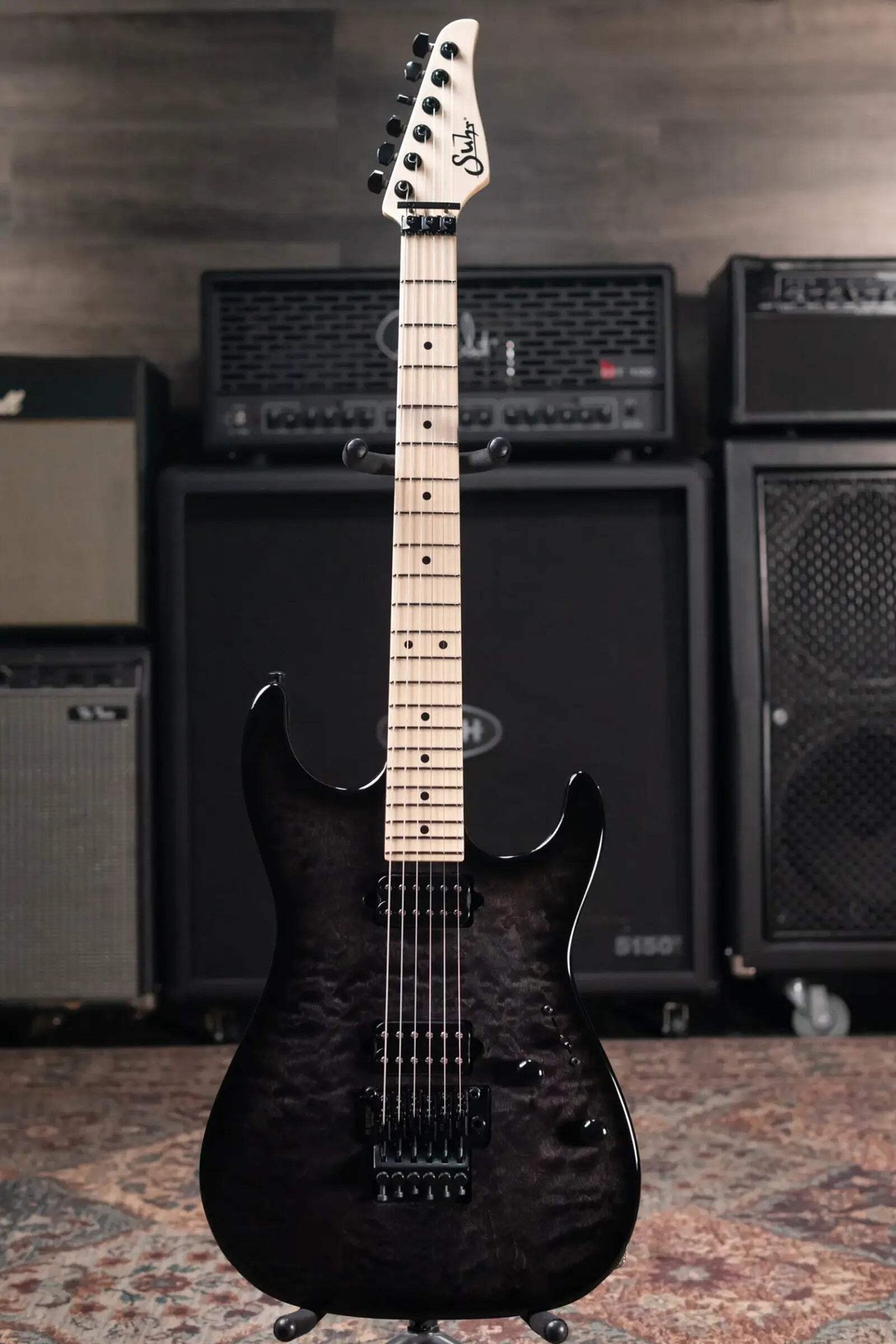 Suhr Standard Thin Burst Limited Edition Electric Guitar – Trans Black with Gig