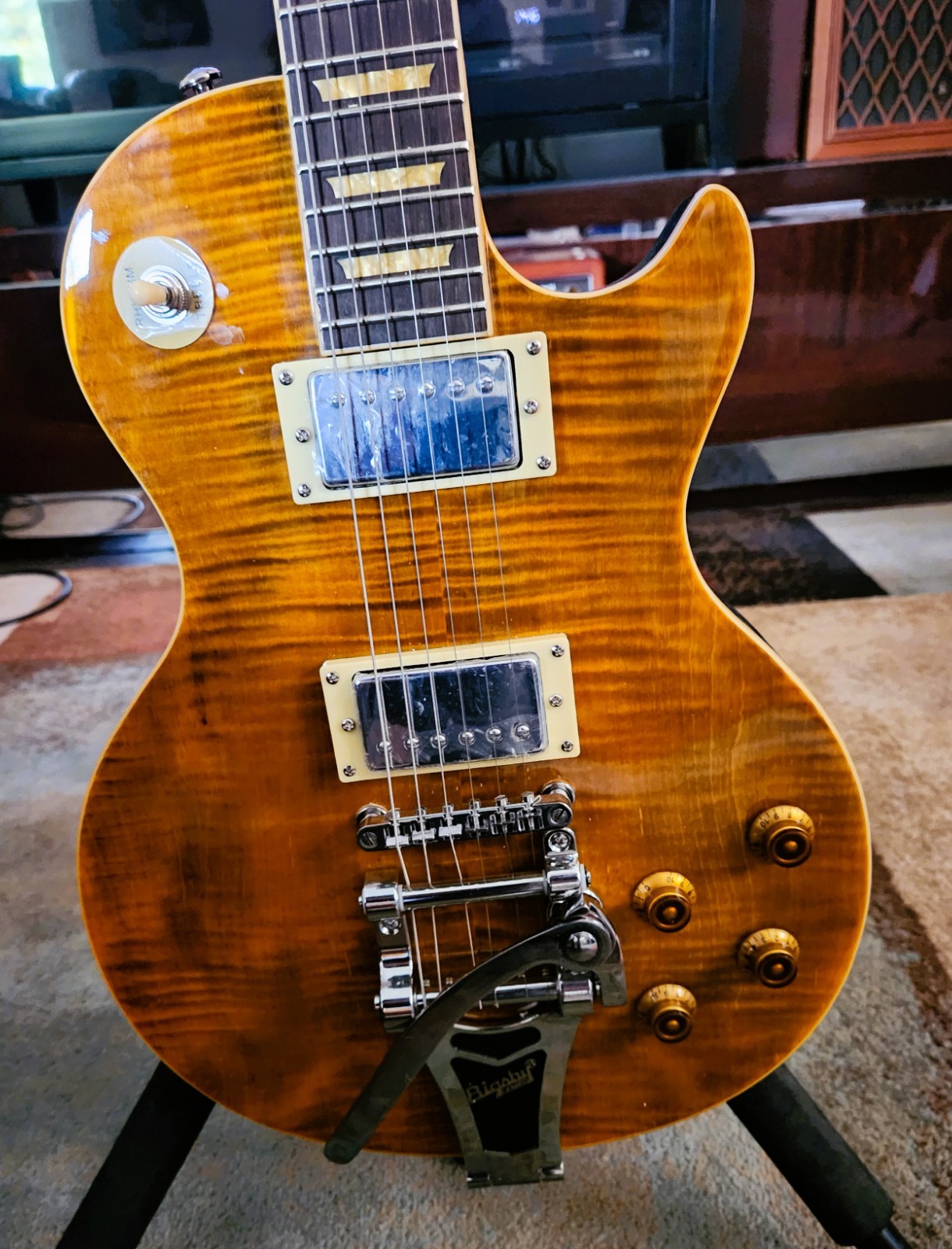 Joe Perry Boneyard Copy LP style Custom guitar w HSC Upgraded Duncan 59’ PAF’s