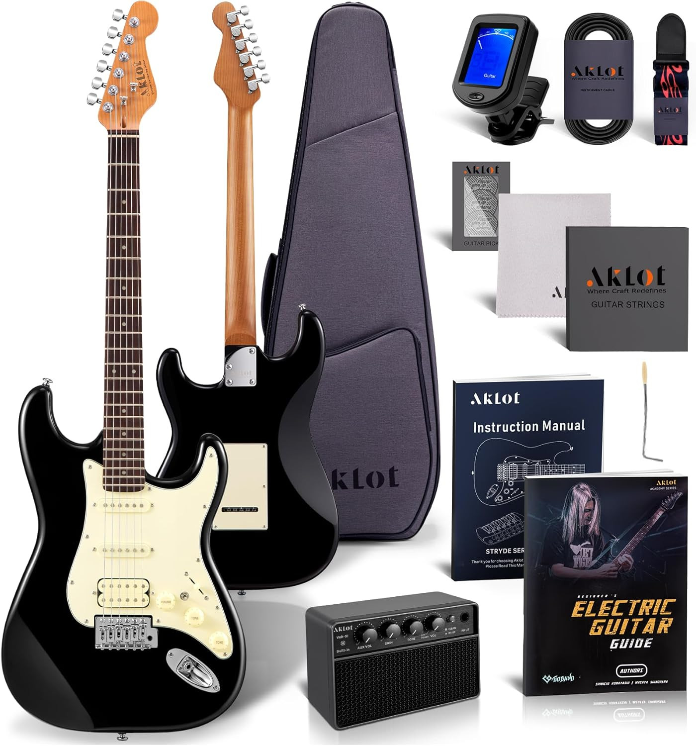 Stryde Electric Guitar with Coil-Split: Roasted Maple Neck, Flame Maple Graphic