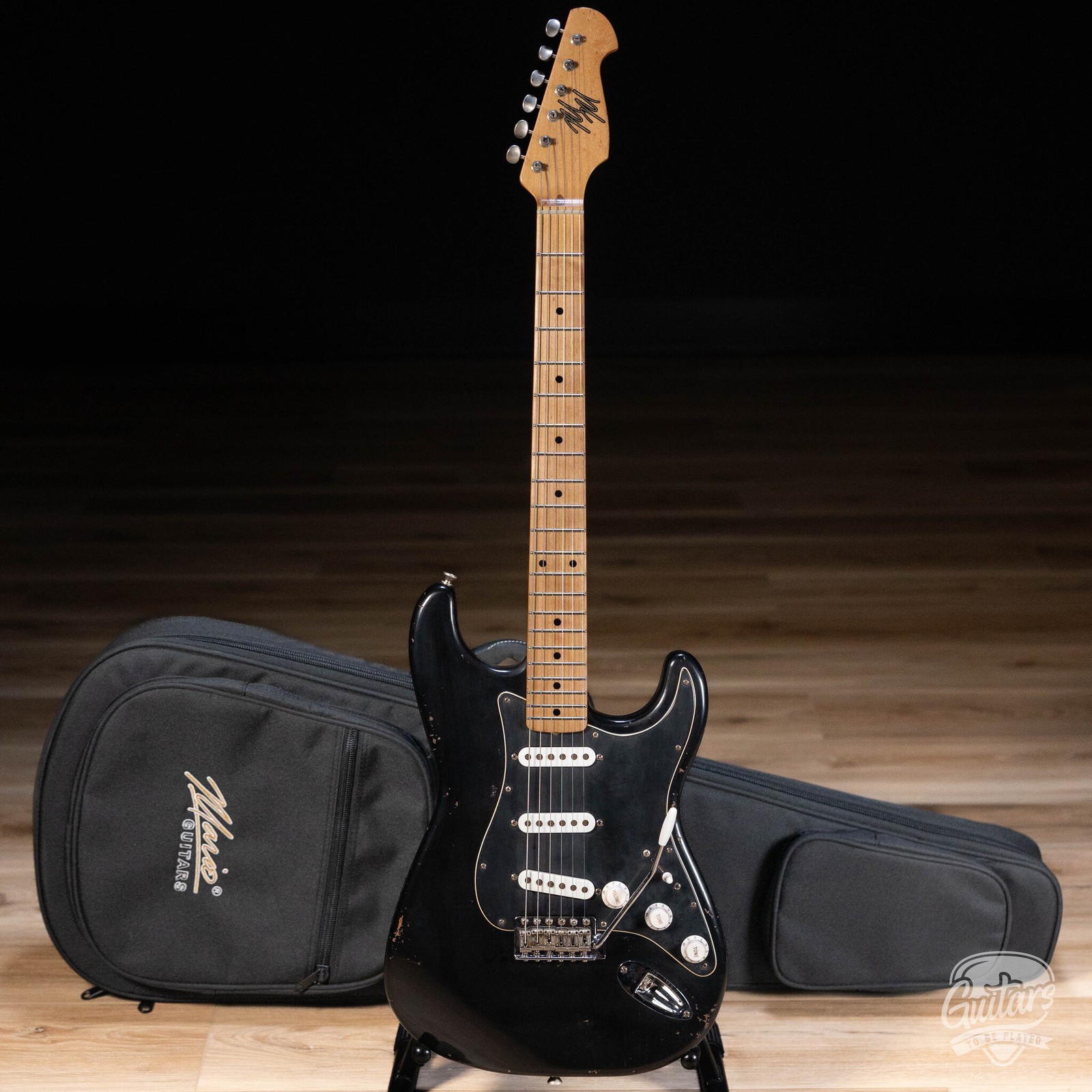 Mario Martin Guitars Ash/Paulownia S-Style w/ Brickhouse Pickups – Black
