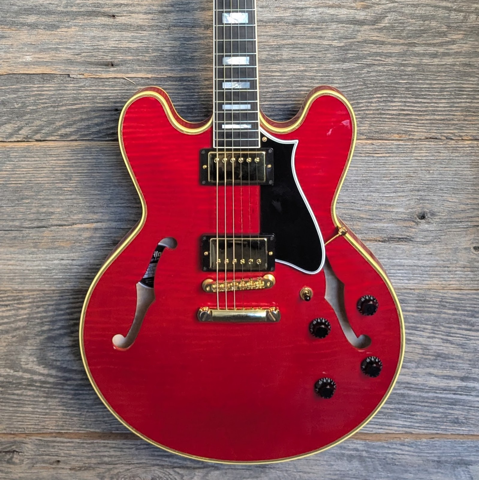 Used Heritage Custom Shop Core Collection H-555 Semi-Hollow Trans Cherry w/OHSC
