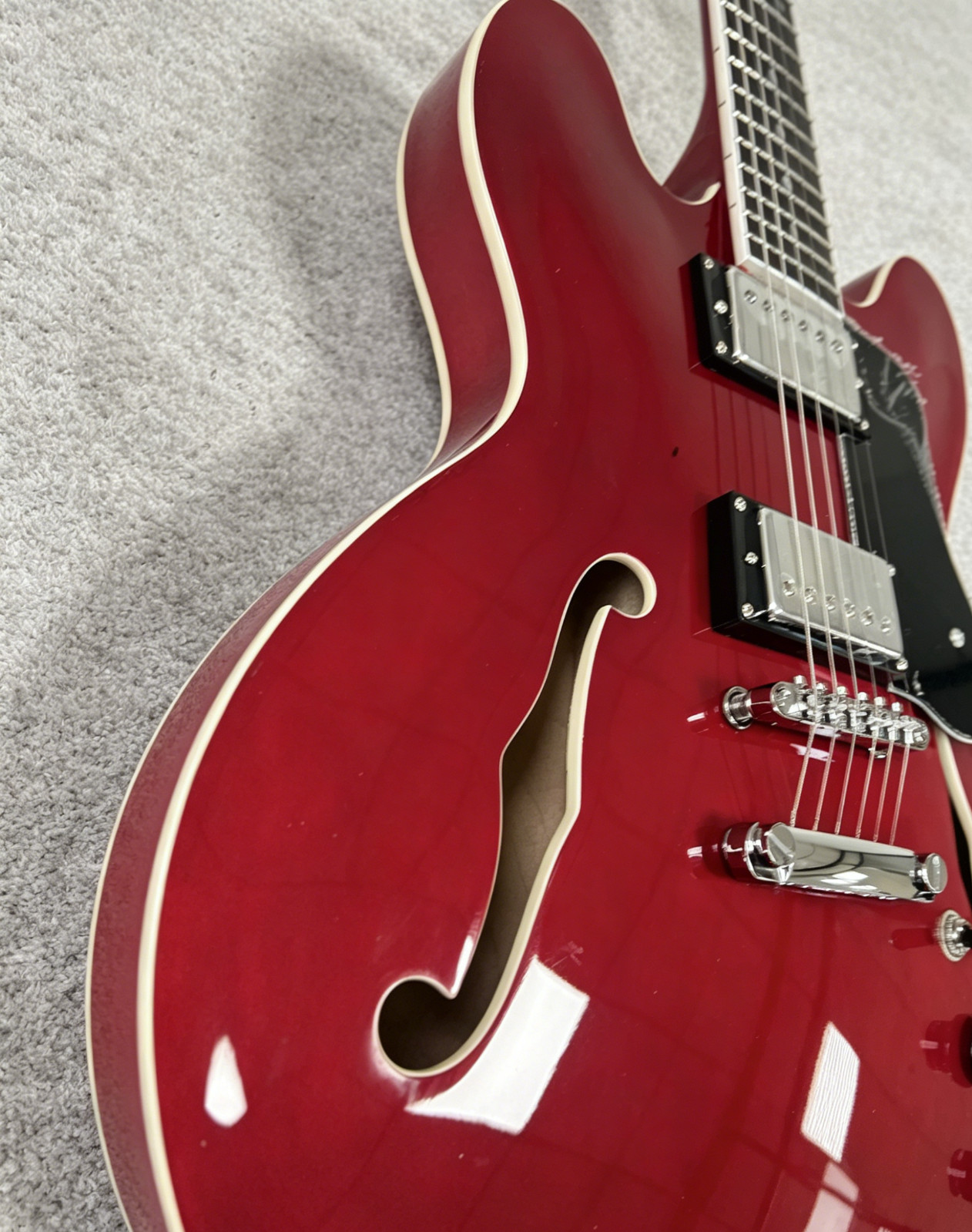 Vintage Cherry Red ES-335 Style Semi-Hollow Electric Guitar Mahogany Body