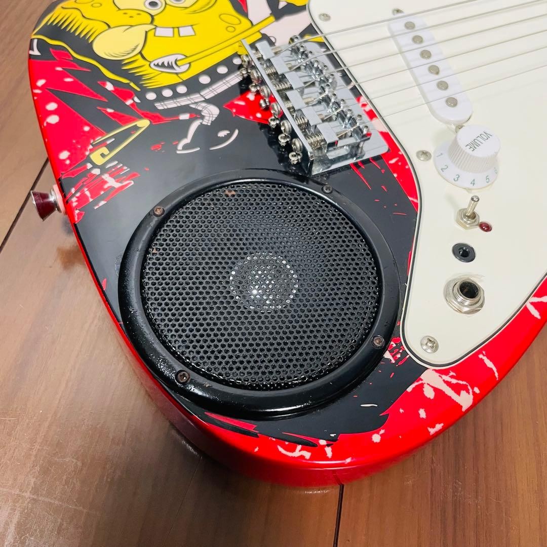 SpongeBob SBE34OFT 3/4 Size Electric Guitar Built-in Speaker Kids Japan Rare