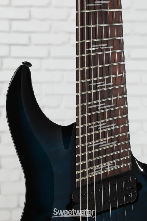 Schecter Omen Elite-8 Multiscale 8-string Electric Guitar – See Through Blue