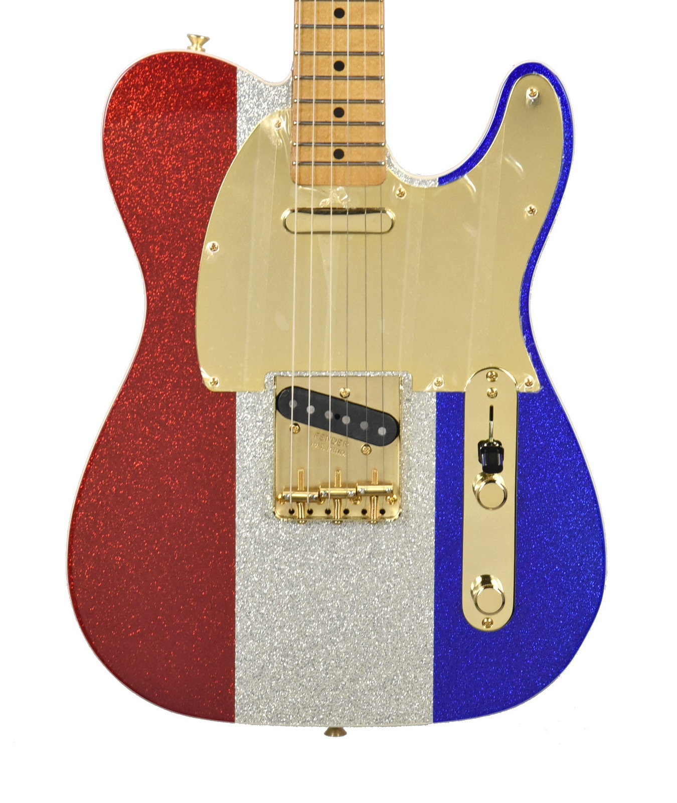 Fender Buck Owens Telecaster in Red, Silver and Blue Sparkle