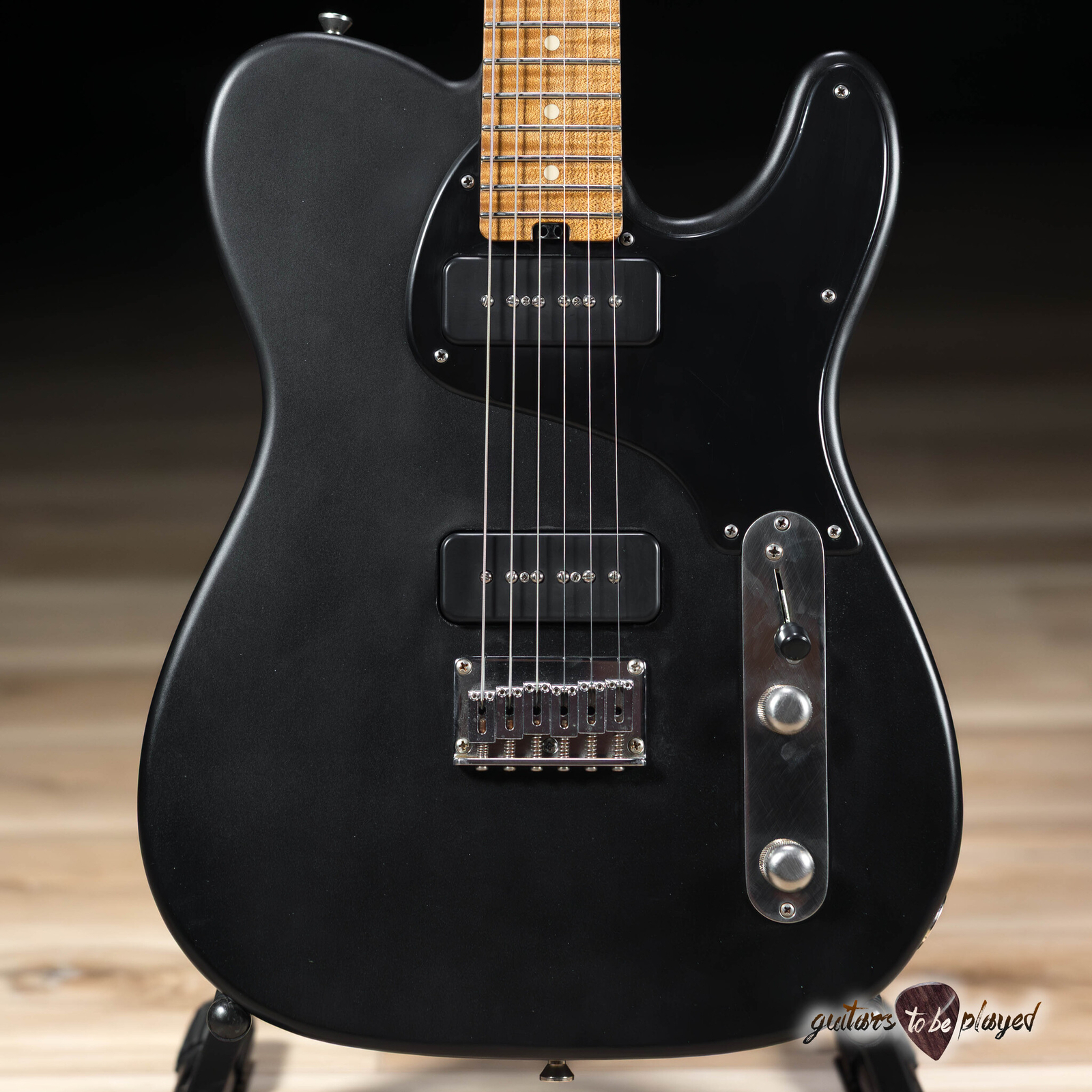 Shabat Lion Special Swamp Ash T-Style w/ Maple Neck & Lollar P-90s – Satin Black