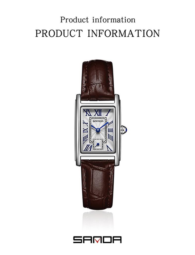 Sanda 1116 New Fashion 2023 Elegant Design Rectangle Dial Water Resistant Quartz