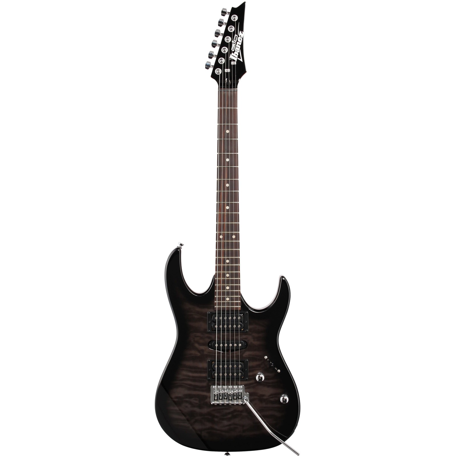Ibanez GRX70QA Gio E/G, Jatoba Fingerboard, Transparent Black Sunburst