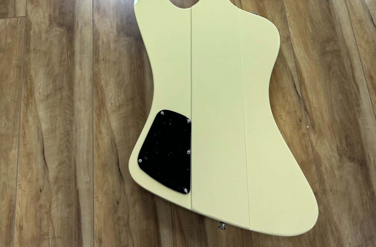 Yellow Firebird Style Electric Guitar Rosewood Fingerboard Fixed Bridge