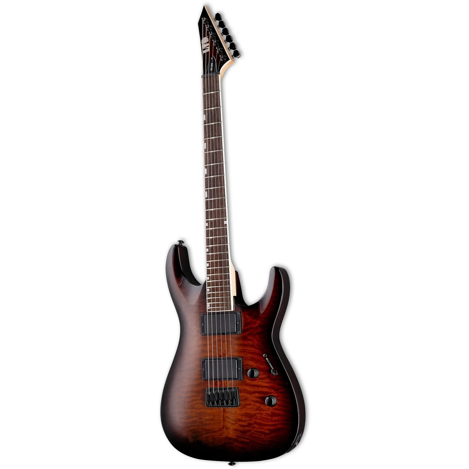 ESP LTD MH-200HT QM Electric Guitar – Dark Brown Sunburst