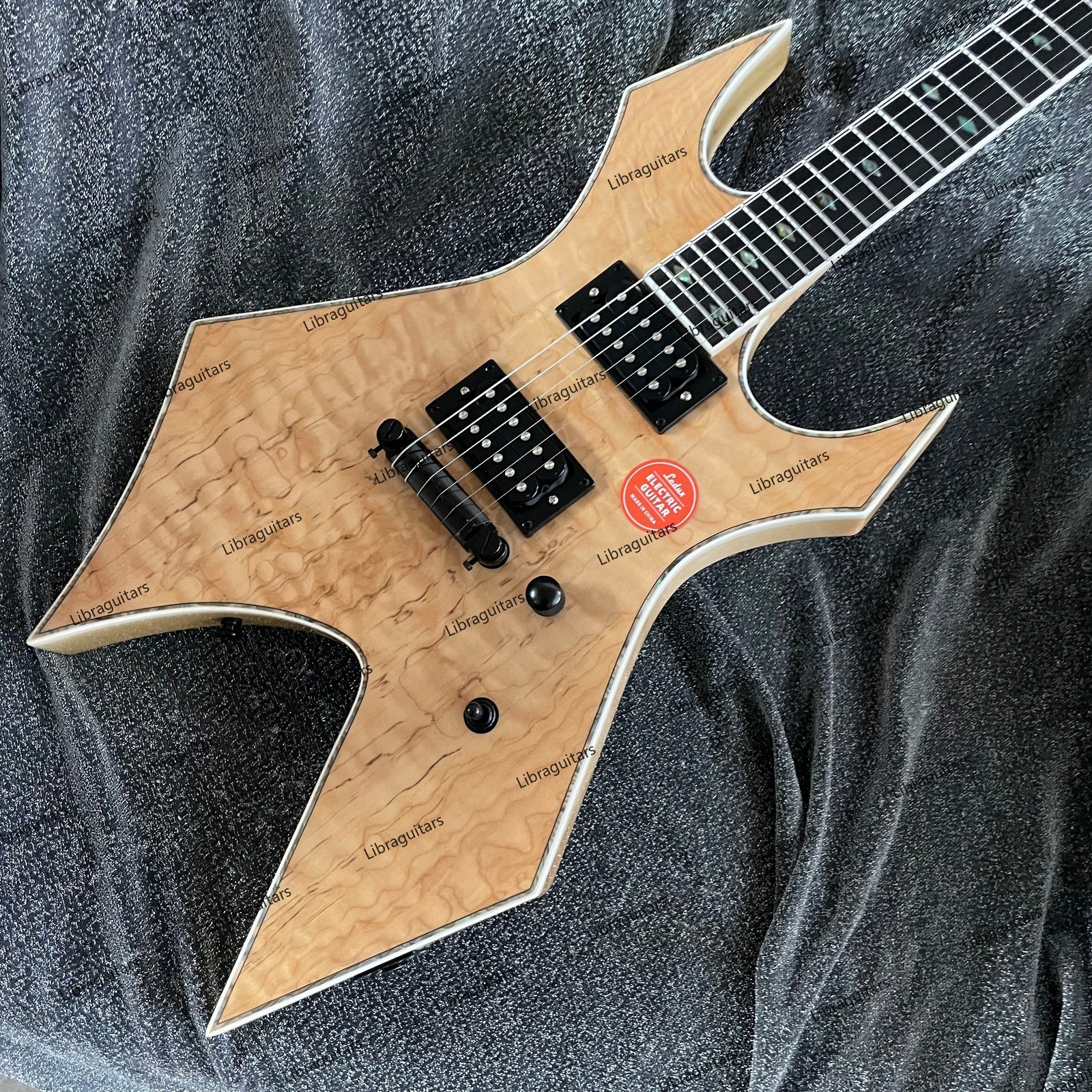 Electric Guitar Bone Nut Stainless Rounded Fret Edge Spalted Maple Top Veneer