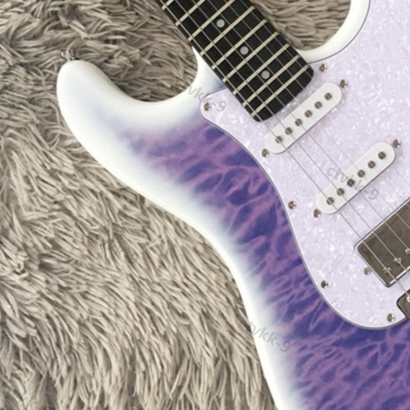 Solid Body Electric Guitar Basswood Body Quilted Maple Top Veneer Free Shipping