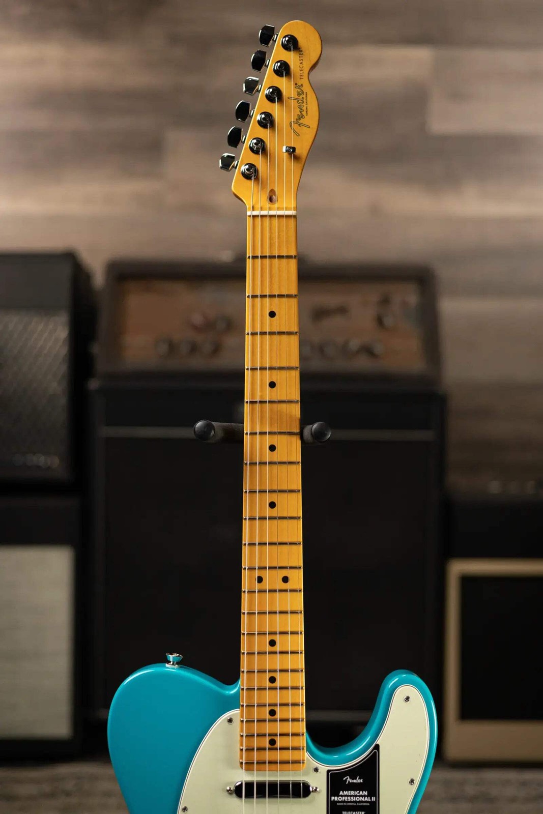 Fender American Professional II Telecaster Electric Guitar – Miami Blue with Har