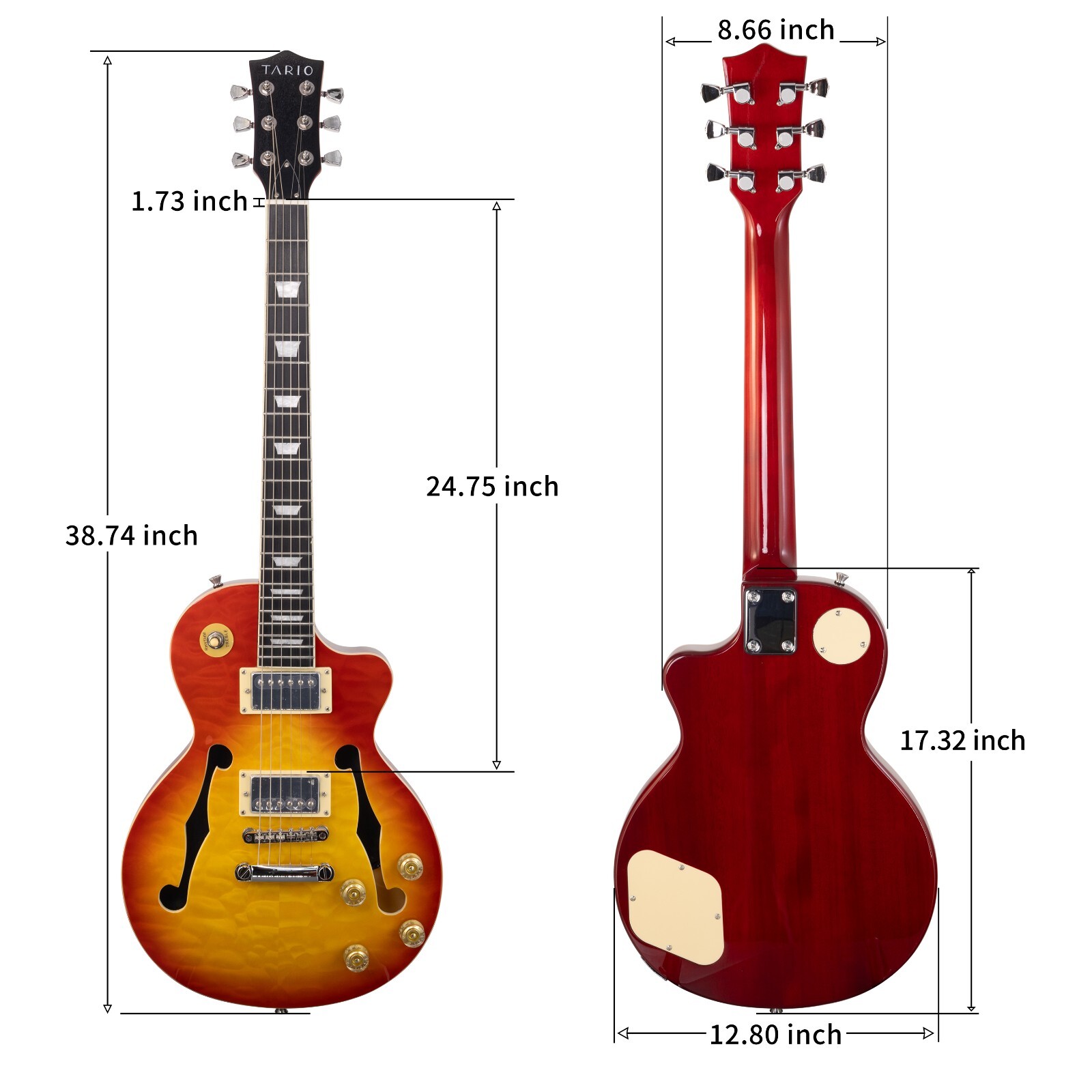 ( Switch Issue) E. Guitar Hollow body quilted maple top Okoume Body Maple Neck