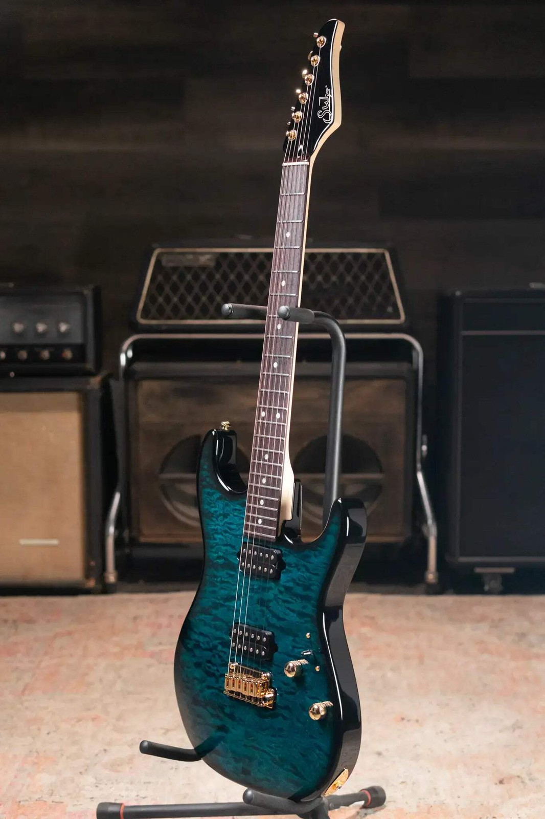 Suhr Standard Thin Burst Limited Edition Electric Guitar – Trans Teal with Gig B