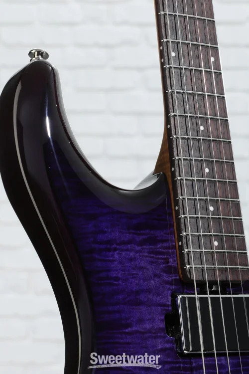 Ernie Ball Music Man Luke 4 HH Electric Guitar – Transparent Purple Burst with